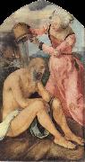 Albrecht Durer Job Castigated by his wife Germany oil painting artist